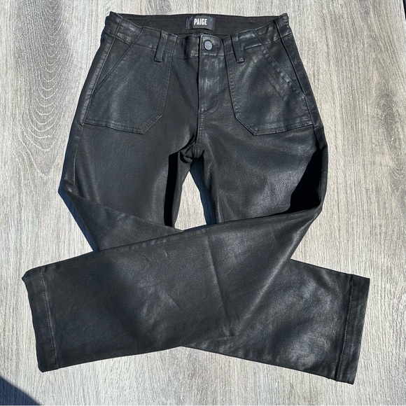 Paige mayslie straight ankle black fog luxe coating jeans - Picture 3 of 7
